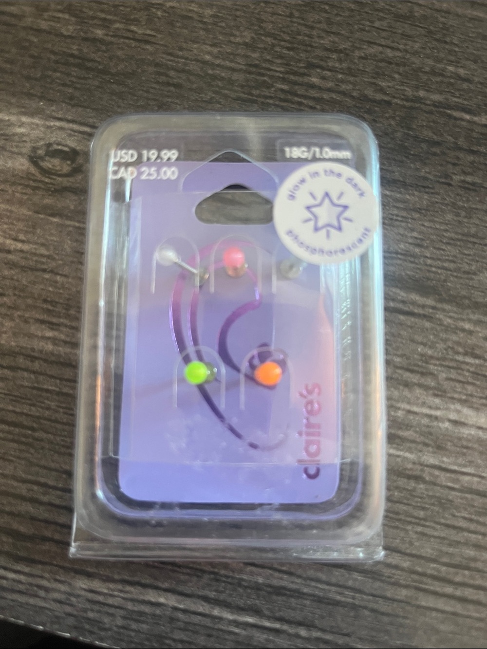 Claire’s NWT 5-Pack Glow in the Dark Body Jewelry